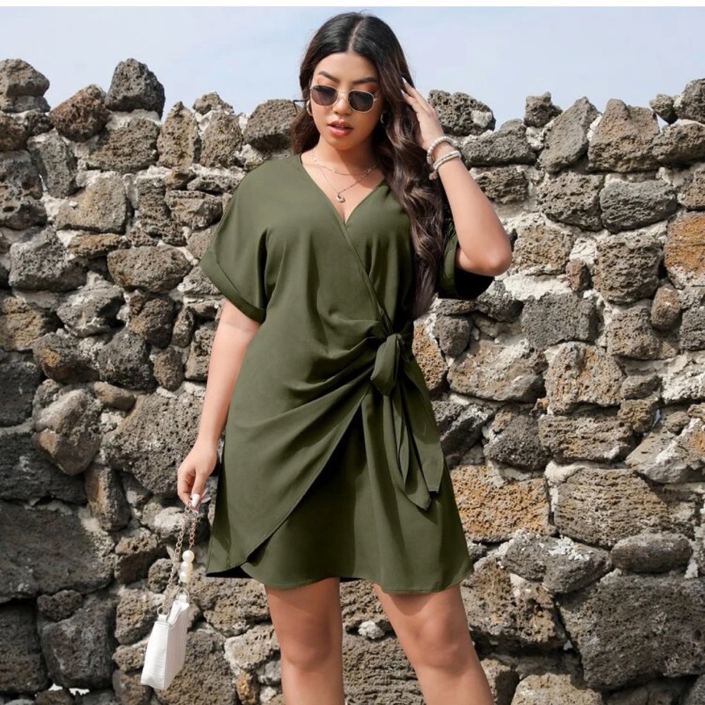 Army green dress from Shein